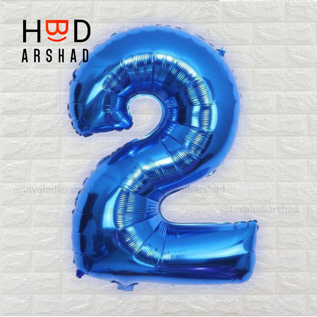 بادکنک فویلی عدد 2 آبی ۳۲ اینچ